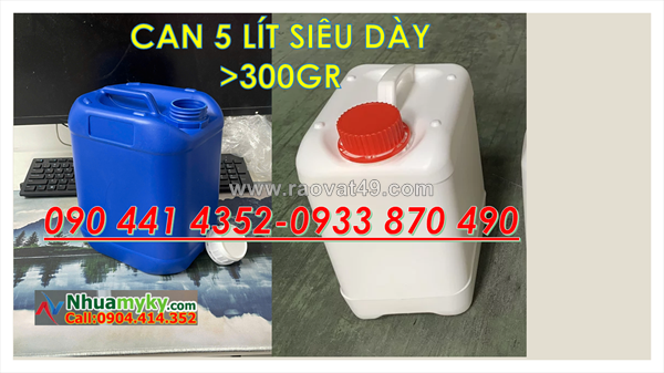 Bình nhựa 5 lít dẹp đựng nước rửa chén, can 2 lít màu trong đựng nước lau sàn