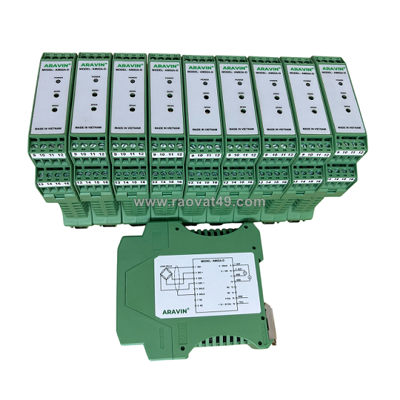 Bộ khuếch đại và chuyển đổi tín hiệu load cell am02a-d aravin cài ray din