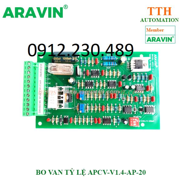 Bo xung điều khiển van tỷ lệ aravin apcv-v1.4-ap-20  1 kênh van tỷ lệ