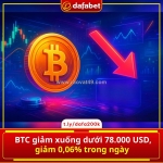 Btc vừa trượt xuống dưới mốc 78.000 usd 👀