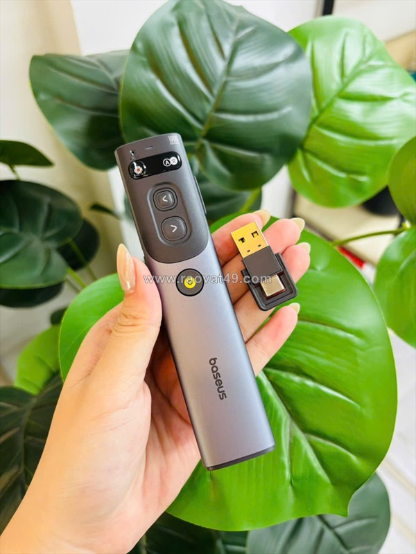 Bút trình chiếu baseus orange dot ai voice – xám