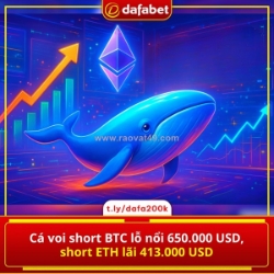 Cá voi “toang” với btc, gỡ gạc bằng eth?