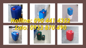 Can 10 lít dày đựng chất tẩy 60%, can nhựa 20l màu xanh lá, can 25 lít màu vàng 4 nút chống trượt