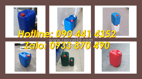 Can 10 lít dày đựng chất tẩy 60%, can nhựa 20l màu xanh lá, can 25 lít màu vàng 4 nút chống trượt
