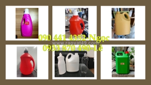 Can nhựa 1 lít trong đựng nước rửa chén, can nhựa 2 lít xanh, can nhựa 5 lít vàng + nắp ấn xoay đều