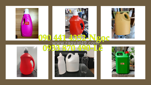 Can nhựa 1 lít trong đựng nước rửa chén, can nhựa 2 lít xanh, can nhựa 5 lít vàng + nắp ấn xoay đều