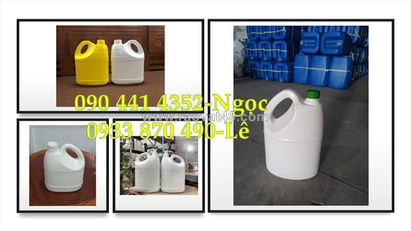 Can nhựa 1 lít trong đựng nước rửa chén, can nhựa 2 lít xanh, can nhựa 5 lít vàng + nắp ấn xoay đều