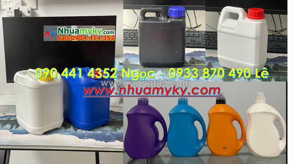 Can nhựa 1 lít vuông, can 2 lít nhựa hdpe, can 5 lít vuông đựng hóa chất công nghiệp