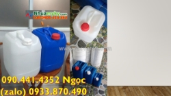 Can nhựa 25 lít đựng nước cất, can vuông 20 lít đựng chất hỗn hợp, can nhựa 30 lít đựng hóa chất vô cơ