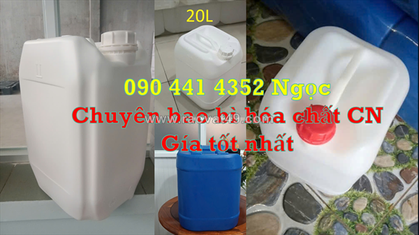 Can nhựa 30 lít đựng hóa chất ngành nông nghiệp, thùng nhựa 25 lít vuông xanh