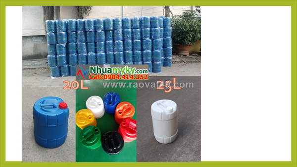 Can nhựa 30 lít pha màu theo yêu cầu, can nhựa 25 lít đựng chất tẩy bụi bẩn máy móc