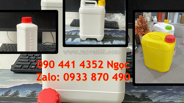 Can nhựa 4 lít đựng nhớt, can nhựa 4 lít đựng có vòi ấn, can 4 lít đựng hóa chất