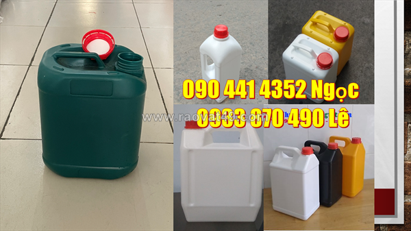 Can nhựa 5 lít đựng dầu dừa, can 2 lít đựng xì dầu, can nhựa 1 lít đựng giấm nuôi