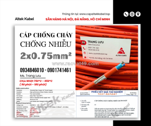 Cáp chống cháy chống nhiễu 2x0.75 altek kabel sẵn đà nẵng, bình định, phú yên