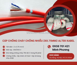 Cáp chống cháy chống nhiễu 2x0.75mm² altek kabel - báo giá, ứng dụng mới nhất 2026