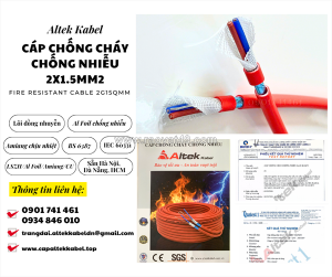 Cáp chống cháy chống nhiễu 2x1.5 altek kabel sẵn hải phòng, thái bình, nam định, ninh bình