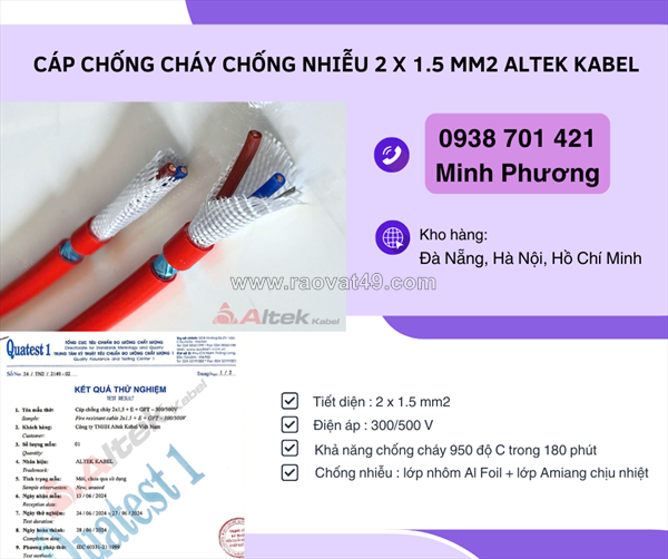 Cáp chống cháy chống nhiễu 2x1.5mm² là gì? giá tốt nhất 2026
