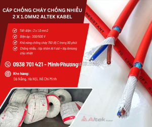 Cáp chống cháy chống nhiễu altek kabel 2x1.0mm2 phân phối đà nẵng, khánh hòa