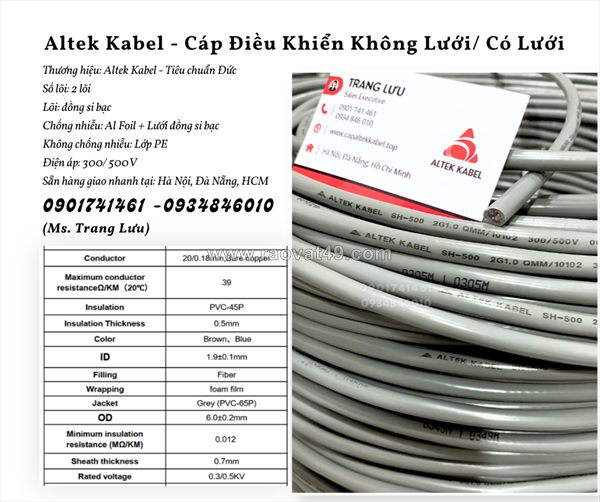 Cáp điều khiển 2 lõi sẵn hàng thanh hóa, nghệ an, hà tĩnh, quảng bình, quảng trị