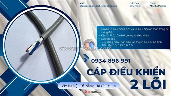Cáp điều khiển 2x1.0mm2 sh-500 tại bình dương, long an, cần thơ – chiết khấu cao