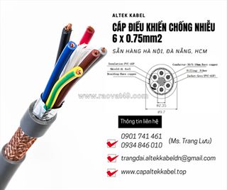 Cáp điều khiển altek kabel 6x0.75 chống nhiễu sẵn hà nội, hưng yên, bắc ninh