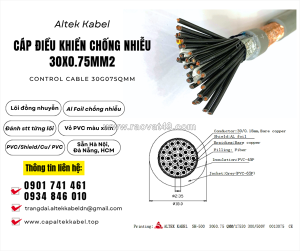Cáp điều khiển, cáp tín hiệu altek kabel 30x0.75 chống nhiễu sẵn đà nẵng, hà nội, sài gòn