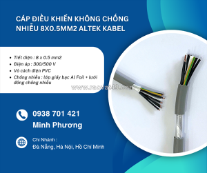 Cáp điều khiển không chống nhiễu 8x0.5mm² – giá tốt, chất lượng ổn định cho hệ thống công nghiệp