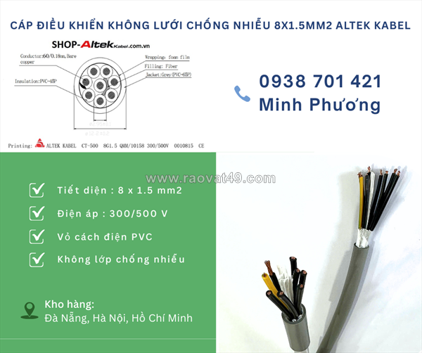 Cáp điều khiển không lưới chống nhiễu 8x1.5mm² altek kabel và ứng dụng thực tế