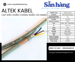 Cáp điều khiển sh-500 3x1.0 chống nhiễu altek kabel sẵn đẵng nẵng, hà nội, sài gòn