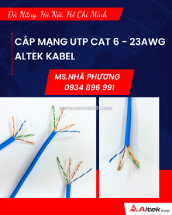 Cáp mạng cat6 altek kabel 23awg - lõi đồng 100% siêu bền, truyền tải tốc độ cao nghệ an, thanh hóa, hà tĩnh