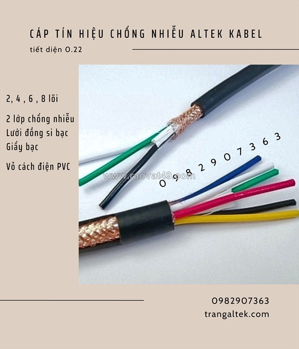 Cáp tín hiệu lõi đồng 0.22mm altek kabel tiêu chuẩn châu âu
