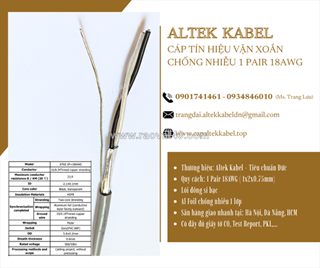 Cáp tín hiệu vặn xoắn chống nhiễu awg 1 pair, 2 pair, 3 pair, 4 pair