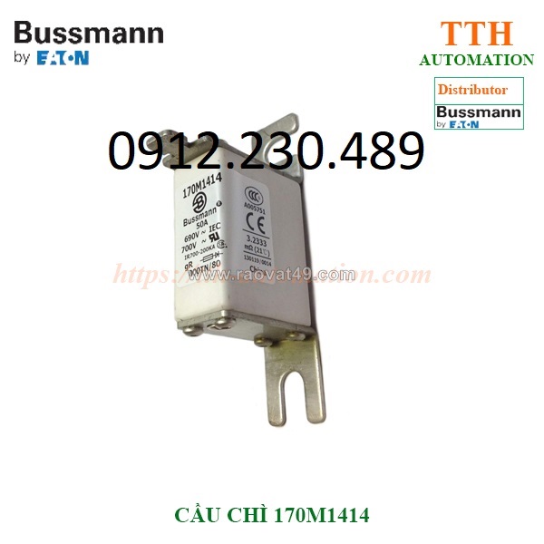 Cầu chì bussmann 170m1414 dùng để bảo vệ: biến tần, ups,