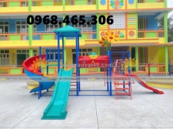 Cầu trượt xích đu trẻ em, thú nhún lò xo trẻ em