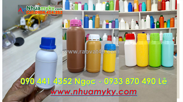 Chai đựng vi sinh 1 lít, chai tròn 500ml, chai nhựa 250ml dày đựng hóa chất