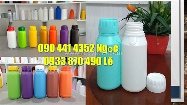 Chai nhựa 1 lít hóa chất trong gara, vỏ chai nhựa 0.5 lít, chai nhựa 250ml đựng dung dịch rửa xe