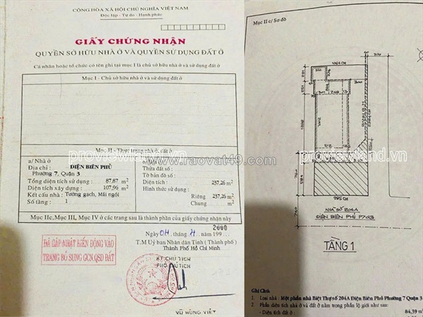 Cho thuê nhà mặt tiền điện biên phủ, quận 3, 237m2 đất, ngang 10m, 2 tầng