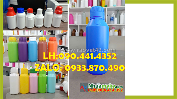 Chuyên sx chai lọ 500ml đựng dung dịch, axit, kiềm, muối axit nắp garenti tại tphcm