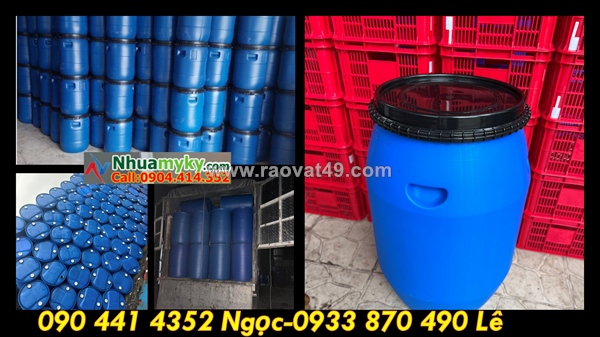 Chuyên thùng phuy nhựa 60 lít, thùng phuy 120 lít, thùng phuy đựng hóa chất 220 lít