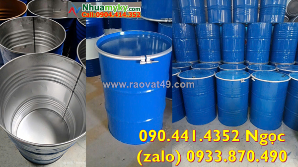 Chuyên thùng phuy sắt đựng hóa chất, thùng phuy sắt loại mới, giá hợp lý