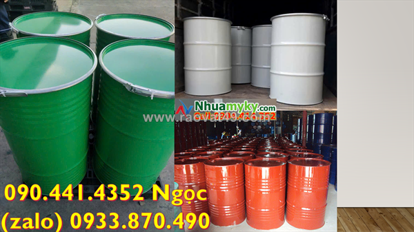 Chuyên thùng phuy sắt đựng hóa chất, thùng phuy sắt loại mới, giá hợp lý