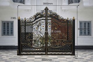 Cổng sắt 2 cánh mỹ thuật mẫu mới giá tốt