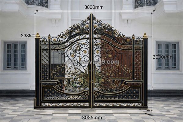 Cổng sắt 2 cánh mỹ thuật mẫu mới giá tốt
