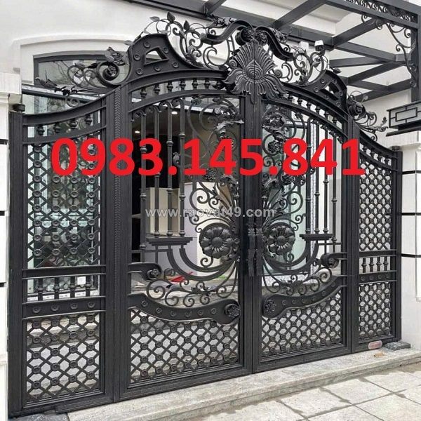 Cổng sắt 4 cánh mỹ thuật gia công tận xưởng