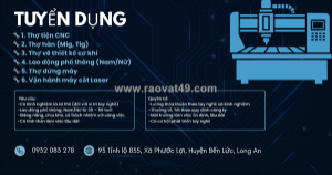 Công ty cơ khí huy lâm tuyển dụng nhân sự