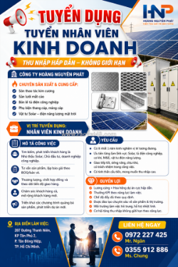 Công ty hoàng nguyên phát tuyển nhân viên kinh doanh