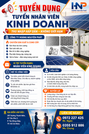 Công ty hoàng nguyên phát tuyển nhân viên kinh doanh