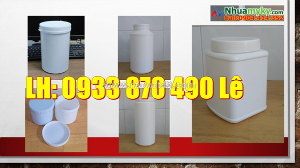 Công ty hủ nhựa 50g đựng hóa chất, hủ nhựa 250g nắp vặn, hủ nhựa 500g vuông đựng hóa chất