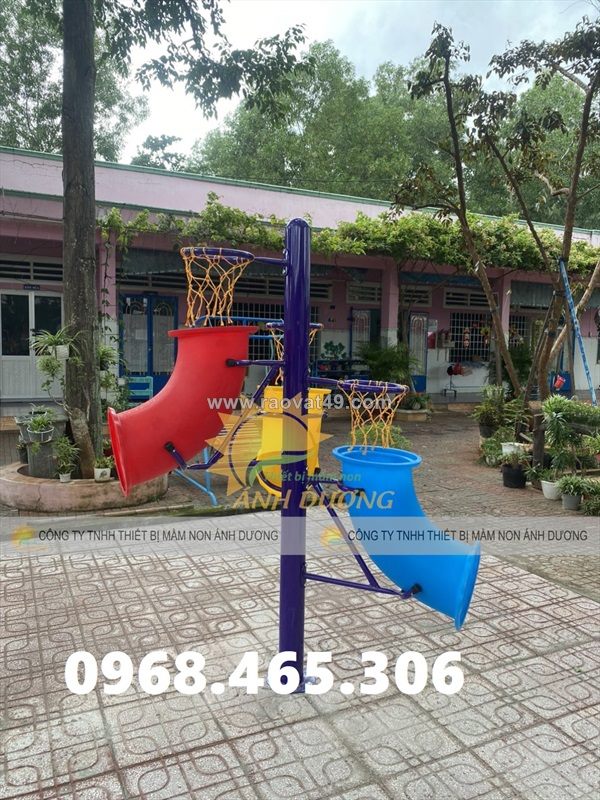 Cột ném bóng rổ mầm non bằng nhựa, trụ bóng rổ mầm non