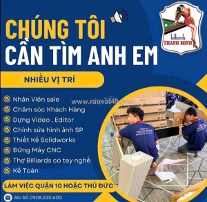 Cửa hàng bán phụ kiện bida tuyển nv bán hàng, livestream & cskh